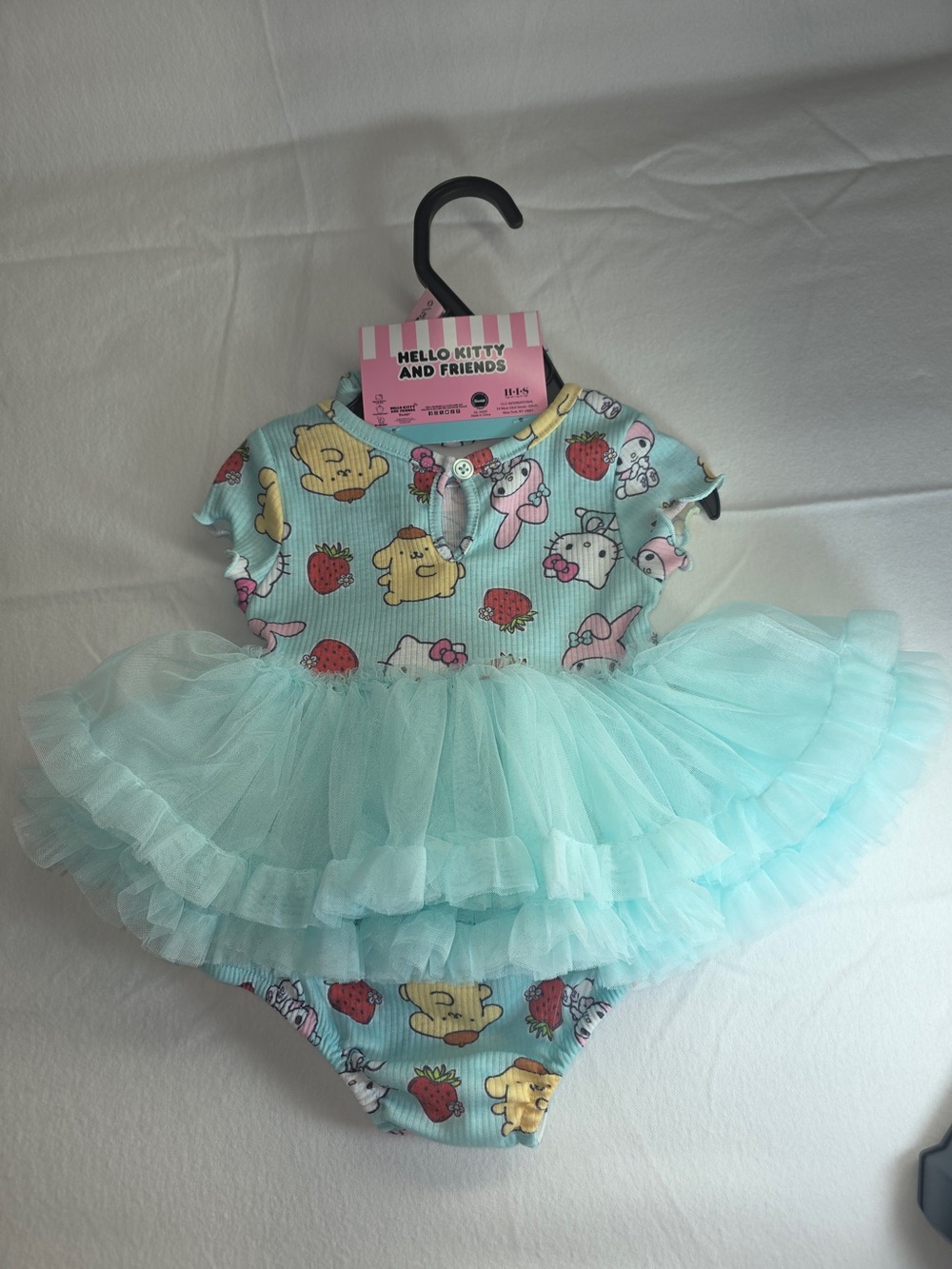 Hello Kitty Mint Strawberry Print Baby Romper - Picture 2 of 12